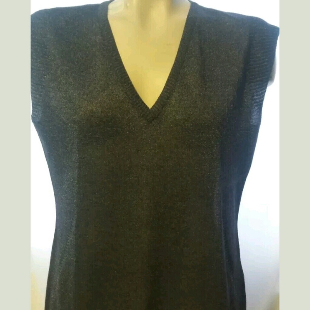 Escada Blue V Neck Sleeveless Top Size 38 US 8